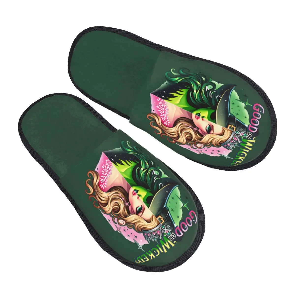 

Зимние домашние тапочки Wicked для хороших аксессуаров, домашние меховые шлепанцы, тапочки для спальни, уютные нескользящие шлепанцы из музыкального фильма