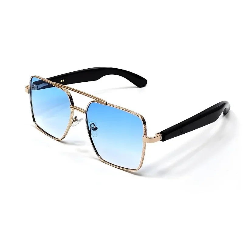 

Polarized Bluetooth sunglasses, square large frame retro sunglasses, automatic switch machine, metal spring AI smart glasses.