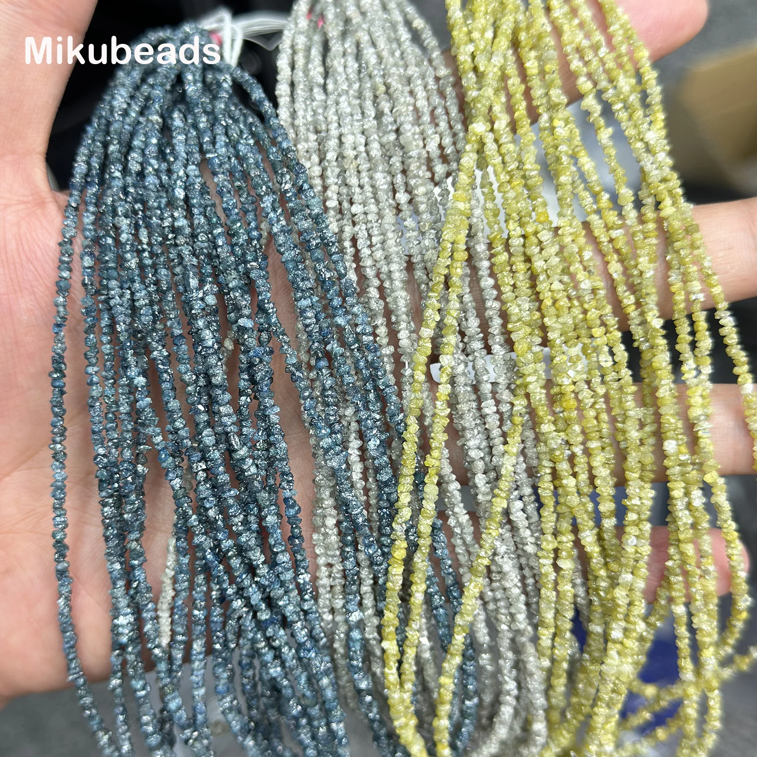 Wholesale Natural Blue Yellow White Diamond Raw Ore Irregular Loose Beads For Making Jewelry DIY Necklace Bracelet