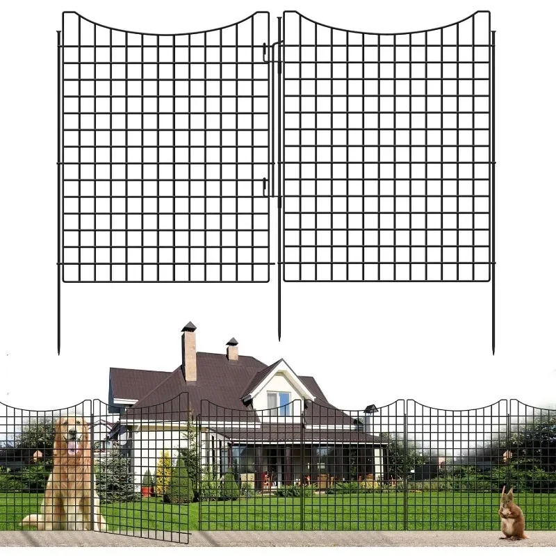 12 Panels 33 in(H) X 26ft(L) Dog Fence Outdoor for Yard with Lock, Garden Fence Animal Barrier