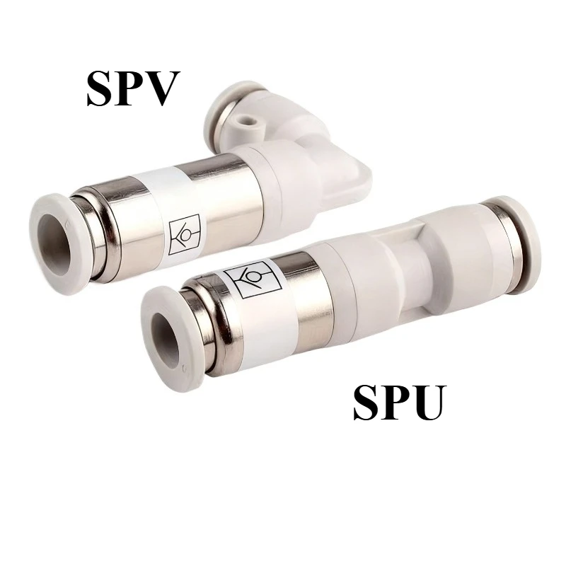Pneumatic Gas Pipe Quick Connector One-way Check Valve SPU Straight Through SPV Bend Quick Plug SPU-4/6/8/10/12 SPV-4/6/8/10/12