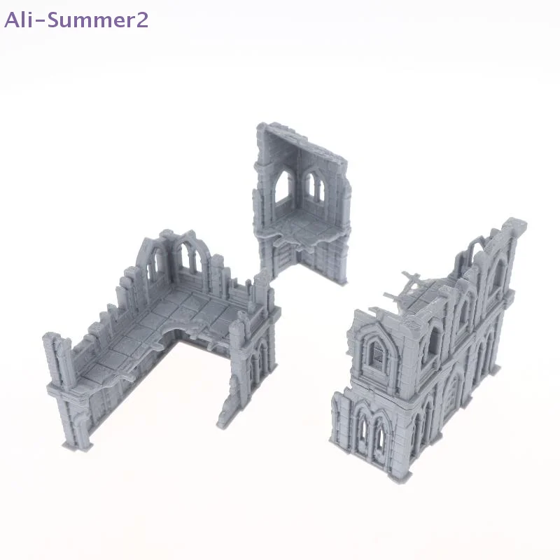 

{Summer2} Набор миниатюрных моделей готических руин зданий, напечатанных на 3D-принтере, без покраски, для DND и варгейминга