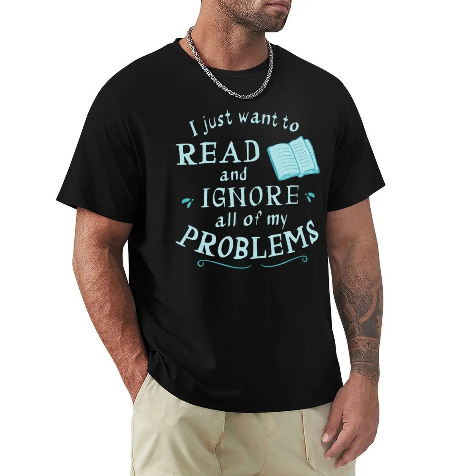 Je veux juste lire et ignorer tous mes problèmes. T-shirt à manches courtes avec imprimé graphique.