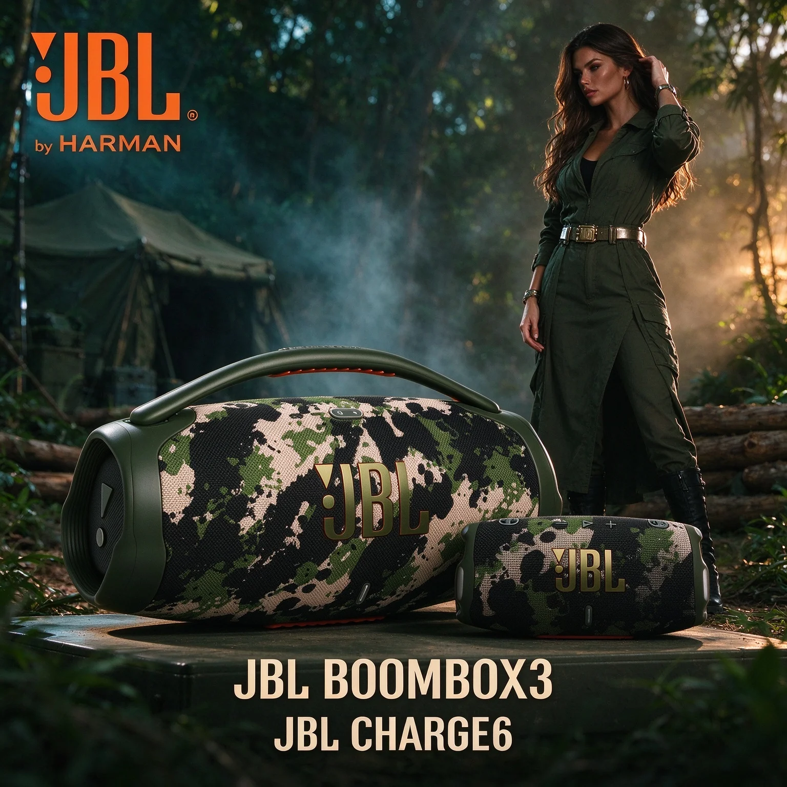 JBL CHARGE6&JBL BOOMBOX3 Set, heavy-duty speaker combo, IP67 waterproof, powerbank, Auracast pairing for big parties
