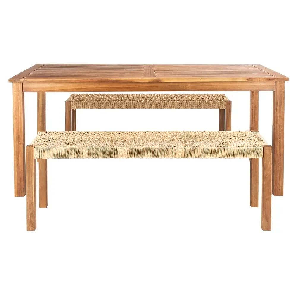 

Outdoor Collection Aquina Natural Acacia Wood Light Brown 3Piece Dining Set