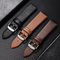 Ultra-thin Soft Leather Watchband Sport Watch Belt Wristwatches Strap 12mm 14mm 16mm 18mm 19mm 20mm 21mm 22mm Brown Black Band