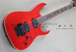 Red electric guitar, RG guitar, HH pickups, Mahogany Body,Flamed Maple Veneer Maple Neck, rosewood fretboard，Tremolo Bridge