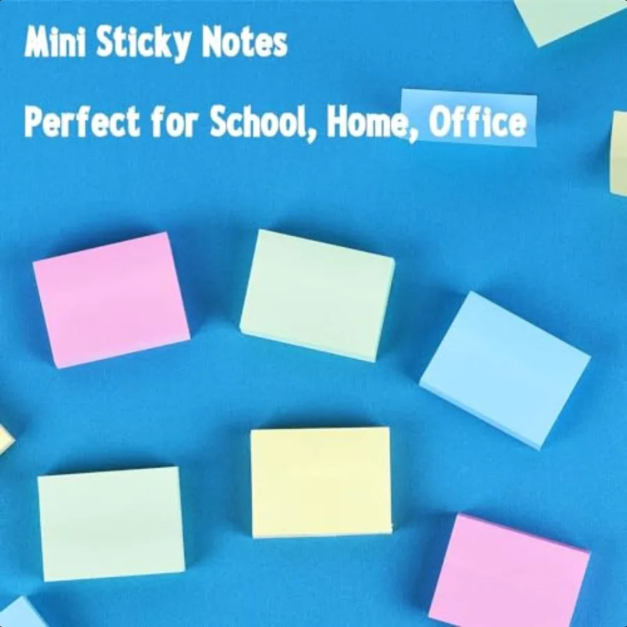 50 Lembar Sticky Notes 1.5x2 inci 5000 Lembar Catatan Tempel Kecil 4 Warna Mini Sticky Notes Pad Grosir Mudah Dipasang untuk Kantor Sekolah