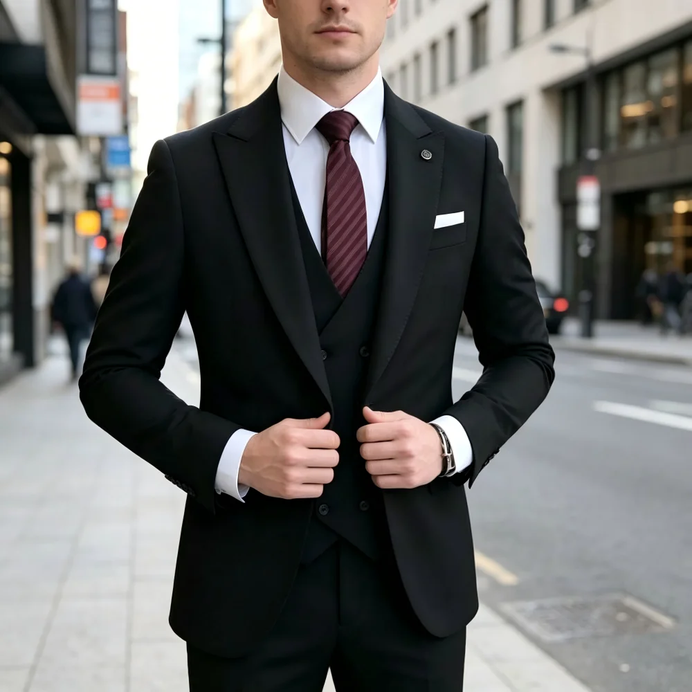 

Зеленый мужской костюм-тройка Slim Fit с пиджаком на одной пуговице, острыми лацканами, брюками и галстуком для свадьбы