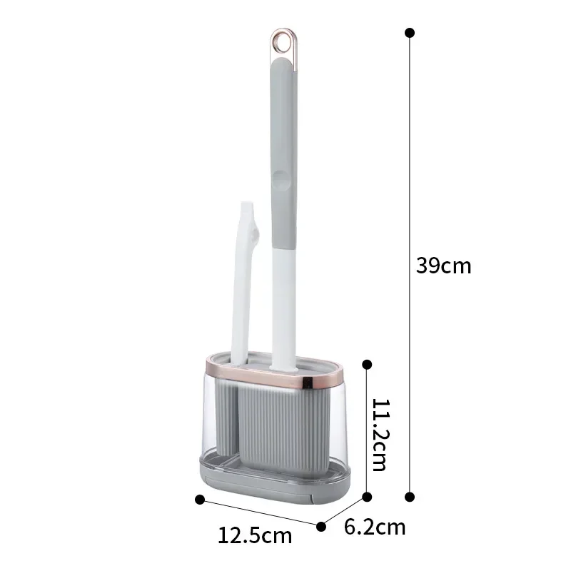 2 in 1 Multifunction Silicone Toilet Brush with Long Handle Anti-Drain Design for Easy Cleaning Brush Bathroom Accessories