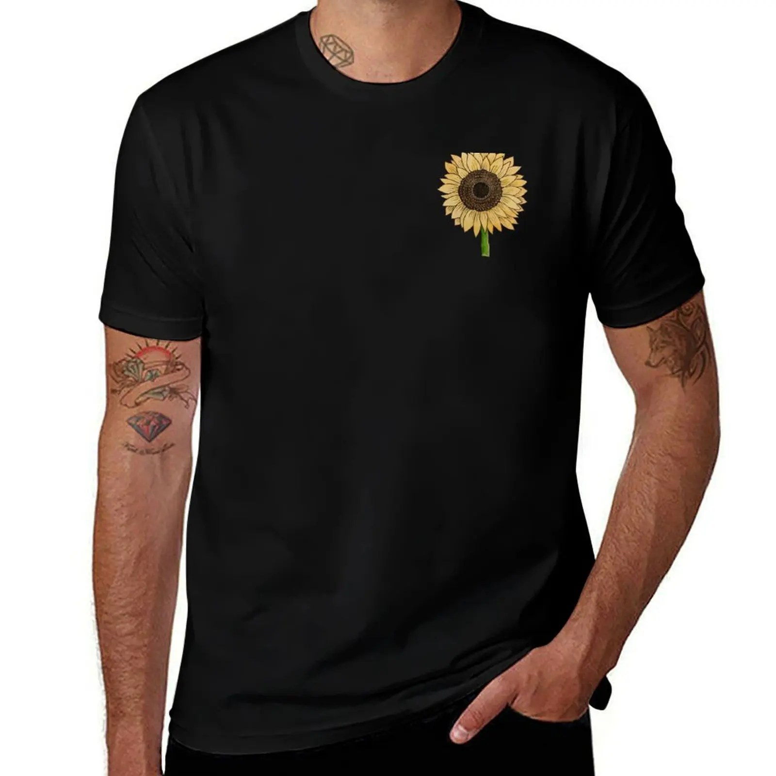 

Painted Sunflower T-Shirt t shirts for man cotton funny t shirt man cotton T-Shirt