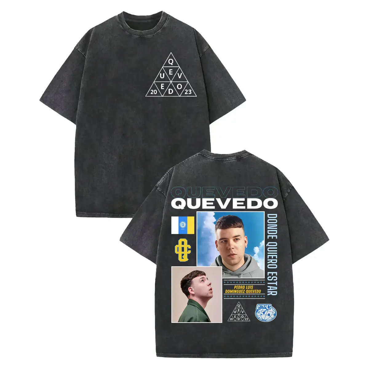 

Rapper Quevedo Album Graphic T Shirts High Quality Cotton Vintage Washed T-shirt Men Women Hip Hop Fashion Short Sleeve T-shirts