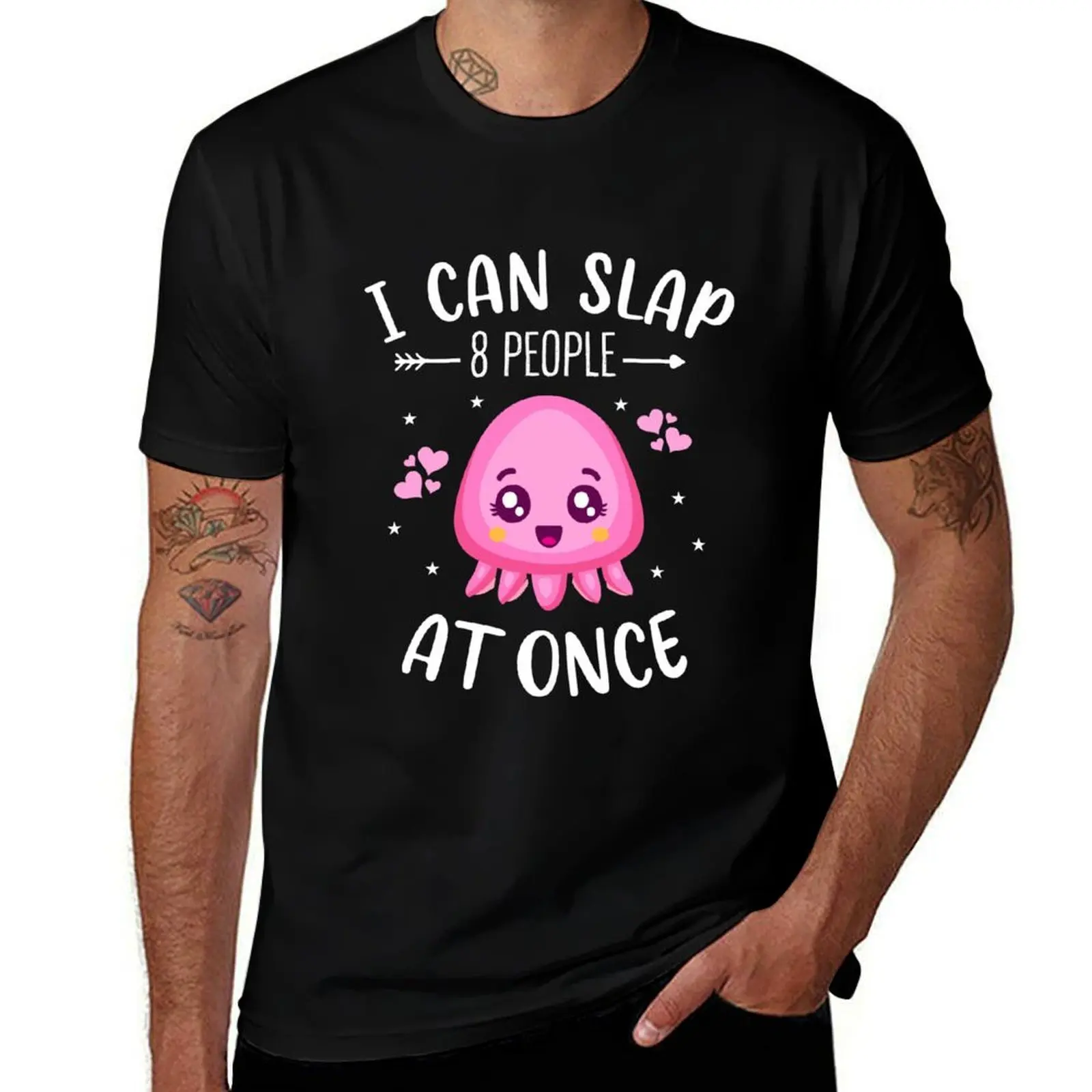 I Can Slap 8 People At Once, Funny Octopus Quote, Octopuses Lover T-Shirt Gym Exercise Short Sleeve T-Shirt