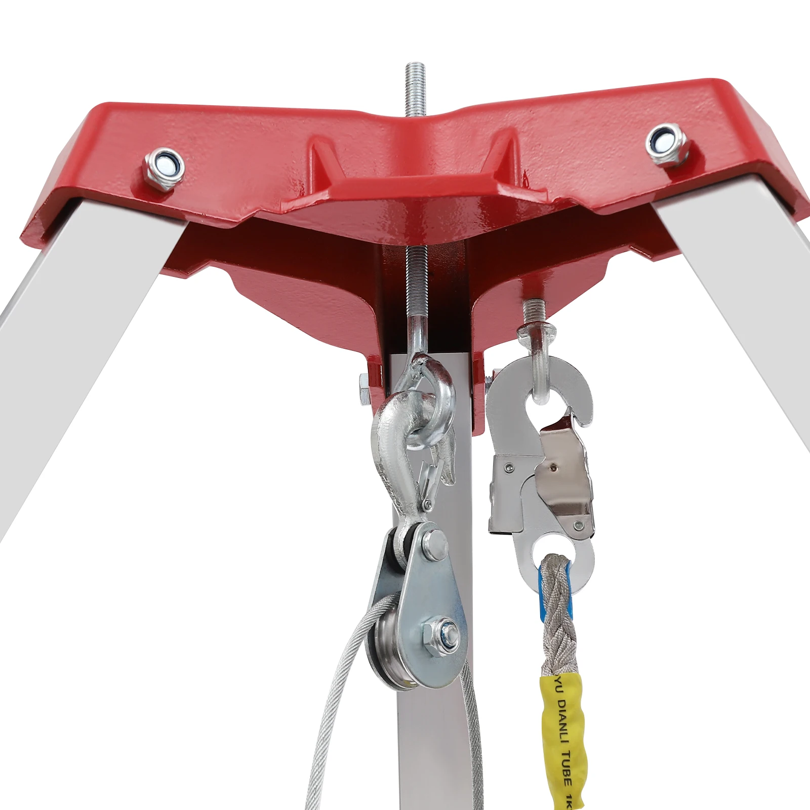 Confined Space Rescue Tripod Kit with Fall Arrester, Lifting Winch Bracket for Fire & High-Rise Rescue