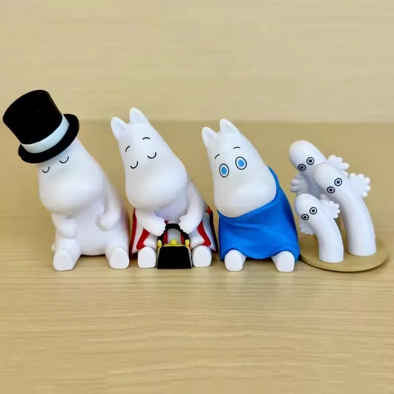 TOMY Original 4Pcs Gashapon Moomin Part2 Anime Figure Toys For Kids Gift Collectible Model Ornaments