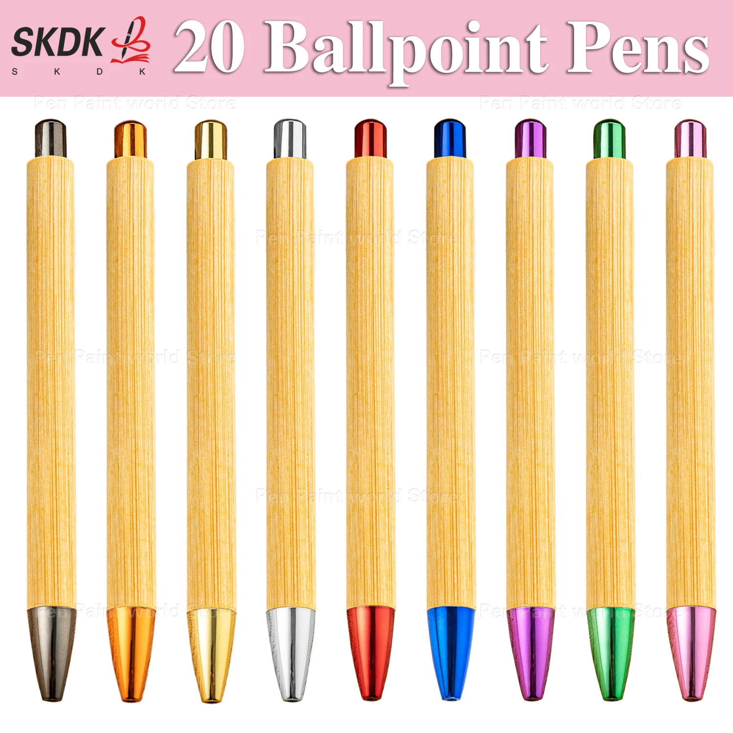 

20 шт. бамбуковые ручки-плавкие деревянные шариковые ручки для письма для студентов, офисные рекламные подарки