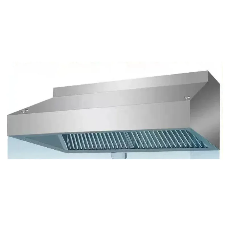 Commercial Kitchen Smoke Hood Thickened Stainless Steel Oil Separation Baffle Easy To Clean Wall Mount Extractor Hood Customized