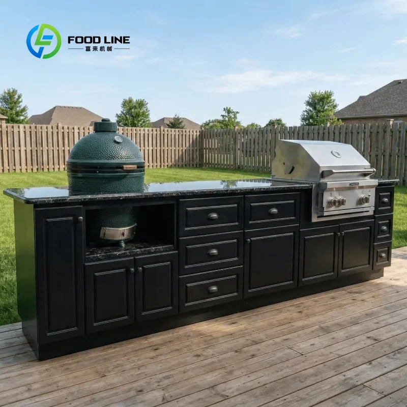 Customized New Design Stainless Steel Outdoor Kitchen with Complete BBQ Setup Modern Outdoor Kitchen For Backyard Patio Garden