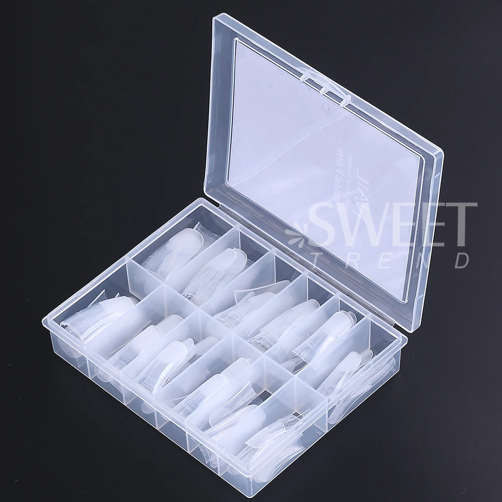 120 pz/scatola NUOVA Forma di Anatra Doppia Forme Forme di Estensione Del Chiodo Falso Consigli Costruzione Rapida Sistema di Unghie In Gel Copertura Completa Top Stampo Strumento