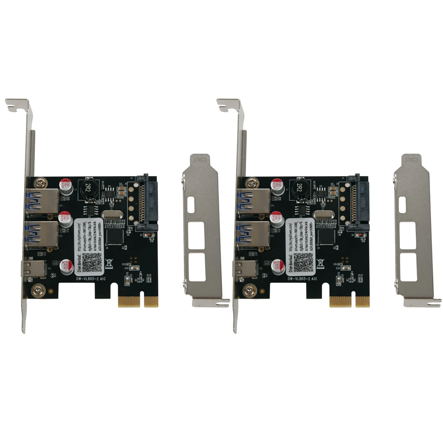 

T64C! 2X USB 3.1 Type C Pcie Expansion Card Pci-E to 1 Type C and 2 Type A 3.0 USB Adapter Pci Express Controller Hub