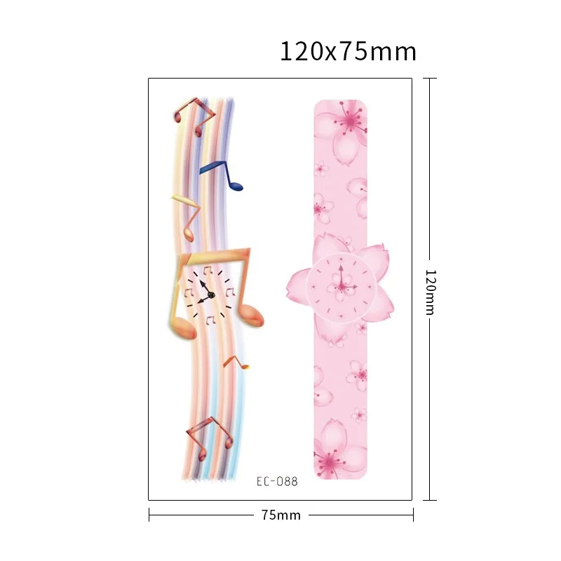 Cartoon Watch Design Waterproof Temporary Tattoos Stickers for Hand Arm Body Disposable Fake Tattoo Body Art