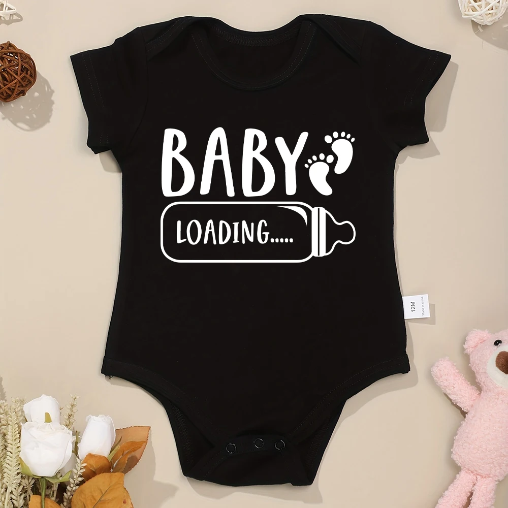 Baby Loading...Pregnancy Announcement Onesie Cotton Fine Gift Newborn Clothes Aesthetic Popular Cute Infant Boy and Girl Romper