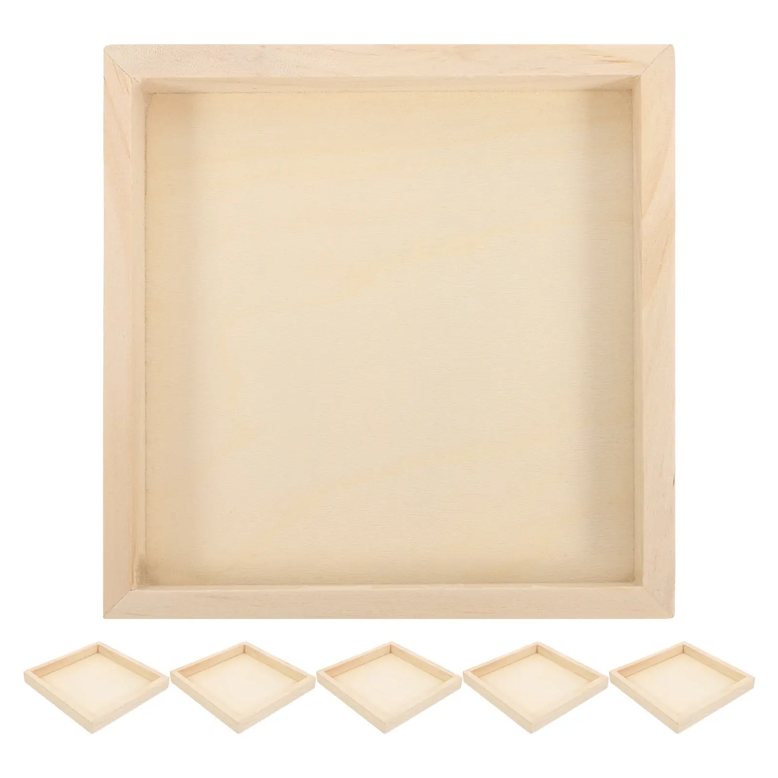 

6Pcs Hexahedral Wooden Painting Tray Set for Art Supplies Storage Organization Adult Artists Creative Craft Room Organizer