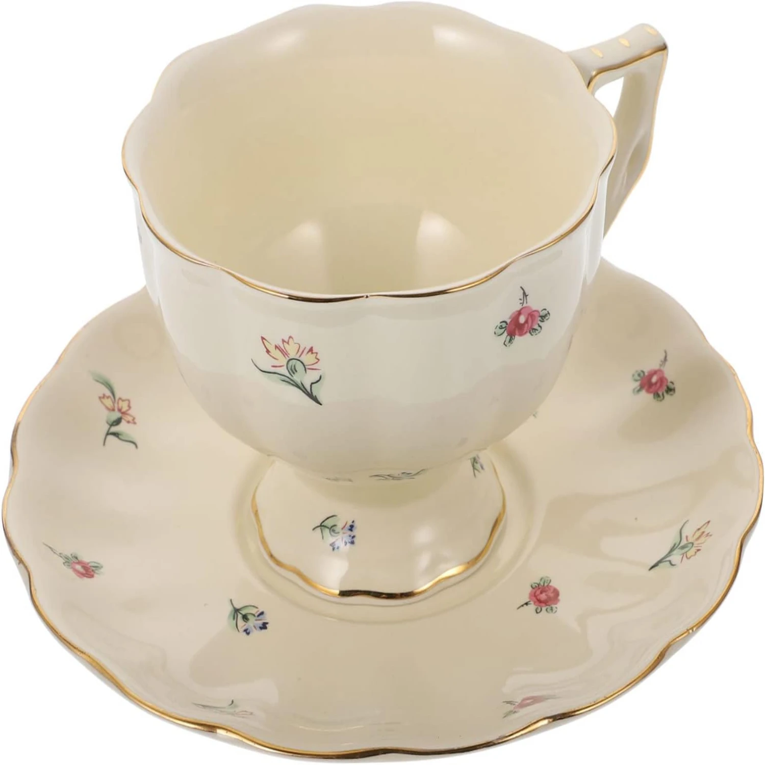 Add a touch of elegance to your tea time with this luxurious and exquisite Classical Floral Porcelain Teacup and Mug Set. This s