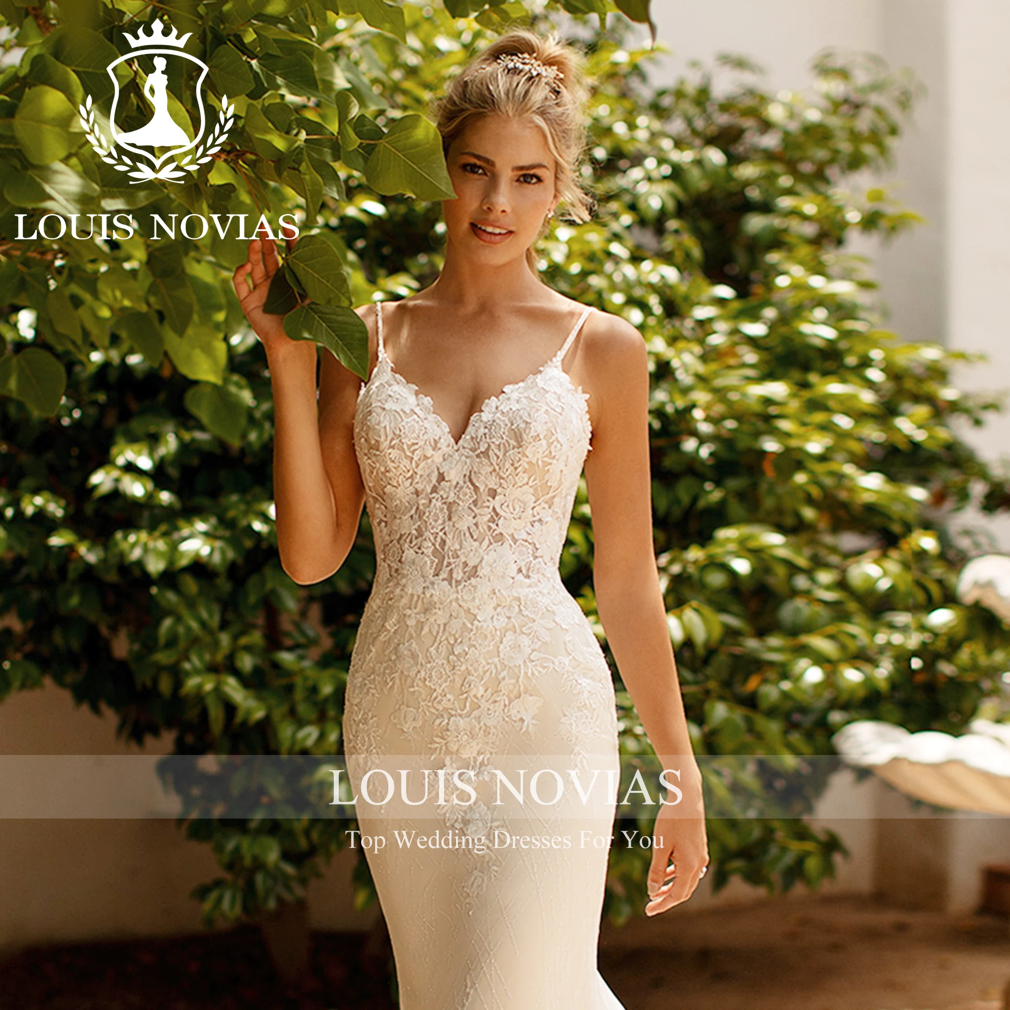 Louis novias ชุดแต่งงานแขนกุด2023ชุดเดรสผ้าไหมแก้วปักลายชุดเจ้าสาวชุดเดรส Vestidos de Novia