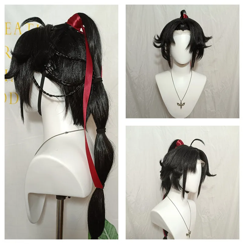 

IN STOCK Wei Wuxian Cosplay Wig Styled Anime Mo Dao Zu Shi Grandmaster Of Demonic Cultivation Black Long Ponytail Hairstyle Wigs