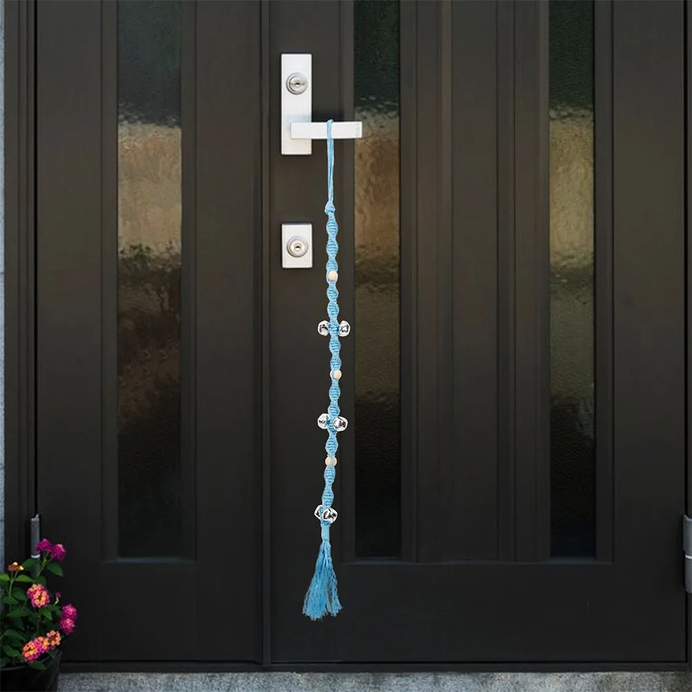 

2pcs Anti-Collision Door Stopper Handle With Handmade Rope For Pinch Protection Dog Bell Potty Training Hanging Bell