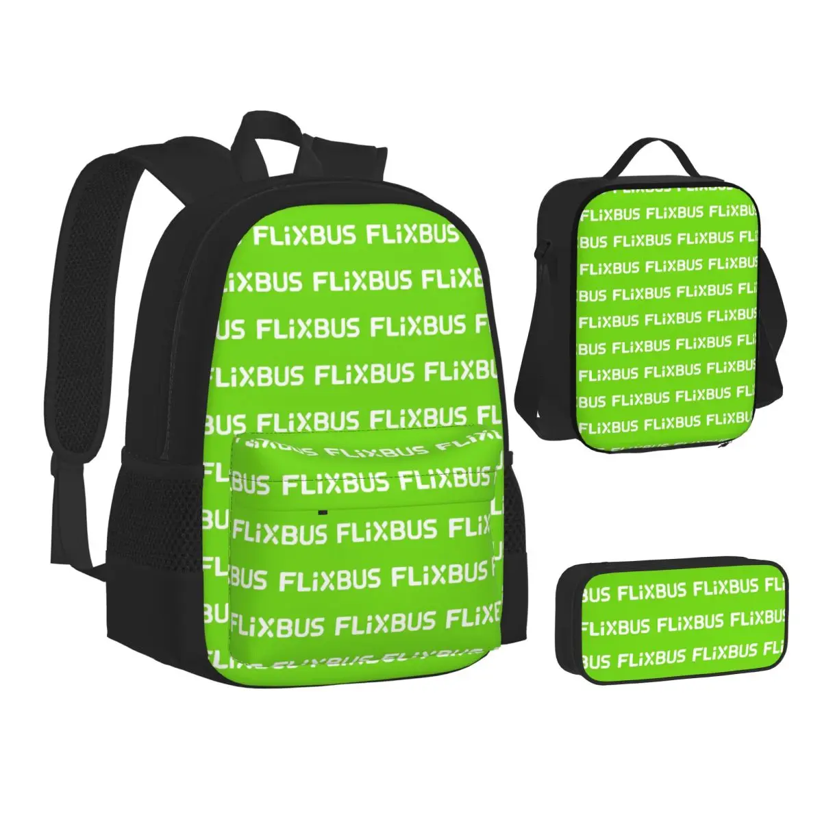 

Flixbus Backpacks Boys Girls Bookbag Children School Bags Kids Rucksack Lunch Bag Pen Bag Three-Piece Set