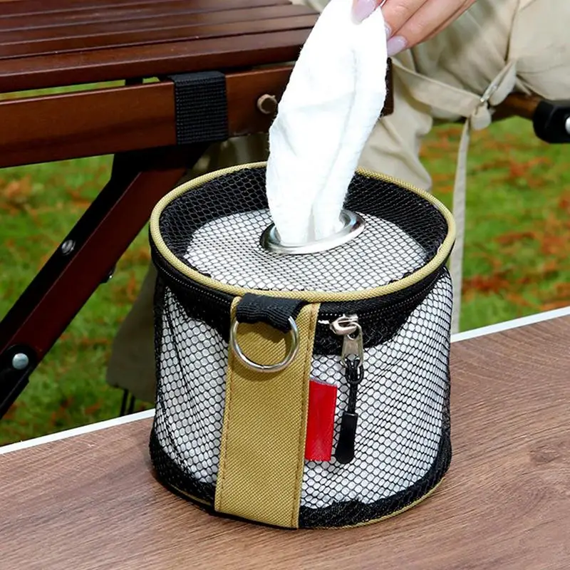 

Outdoor Camping Tissue Case Roll Paper Storage Bag With Hook Portable Tissue Holder Tent Hanging Napkin Holder Camping tools