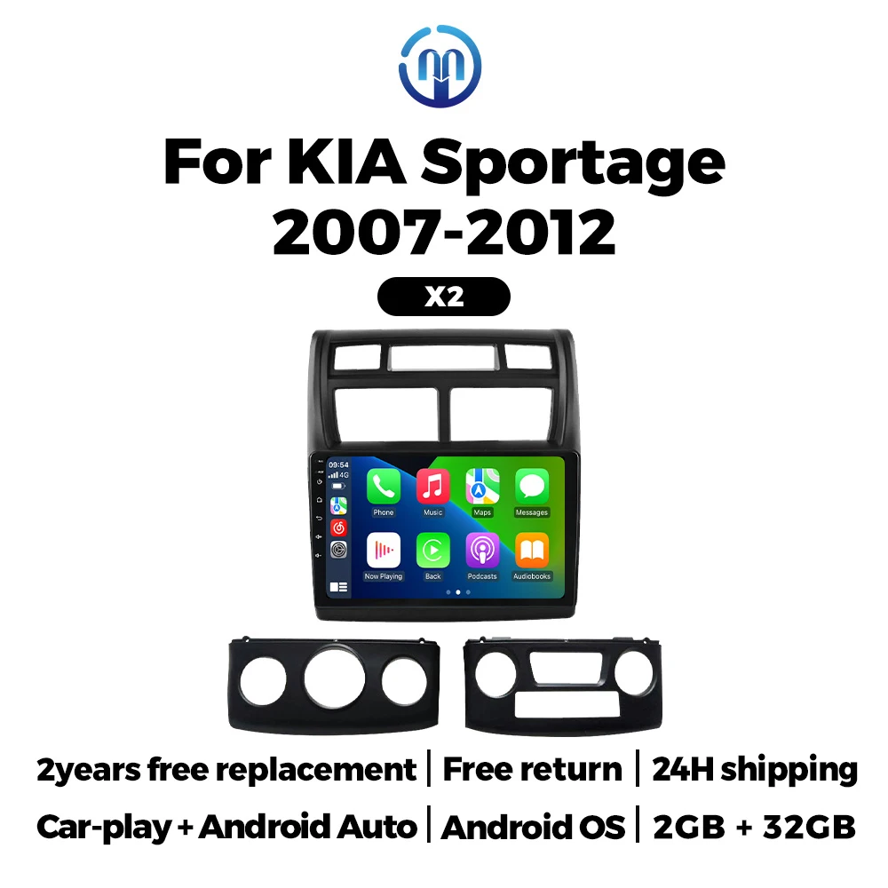 Navifly 9 Inch Car Player For KIA Sportage 2007-2012 2GB+32GB Wireless Carplay Android Auto SWC GPS Navigation BT Car Head Unit