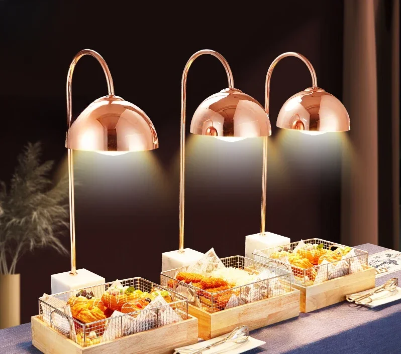 

Buffet food insulation lamp cooked food fried chicken chips display rack hotel restaurant catering food heating insulation stati