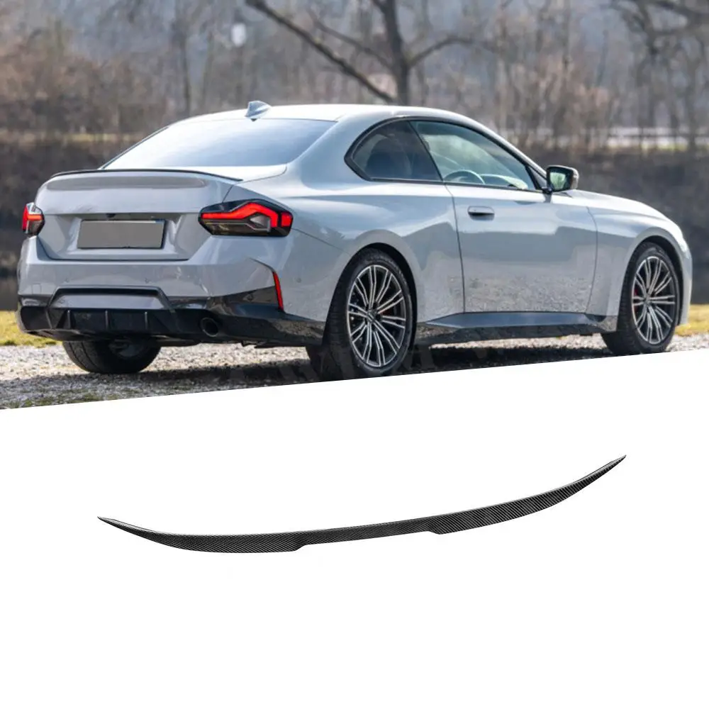 Dry Carbon Fiber Car Rear Trunk Spoiler Wing Body Kits for BMW 2 Series G42 M235i M240i Coupe 2022 + FRP V style