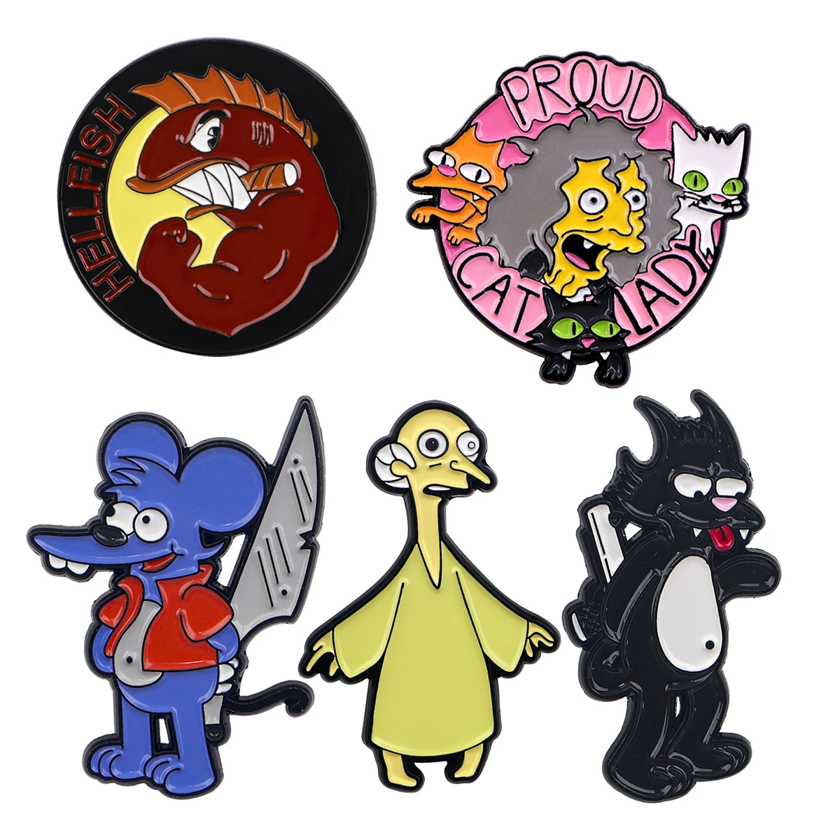 الكرتون الأسود القط دبابيس للنساء مضحك ماوس المينا دبوس شارة معدنية مجوهرات الملابس على ظهره اكسسوارات الأصدقاء هدية #1