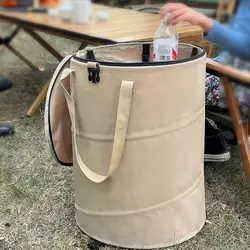 Cubo de basura plegable portátil para exteriores, bolsa de basura para acampar, juguetes para el hogar, almacenamiento de ropa, Patio, jardín