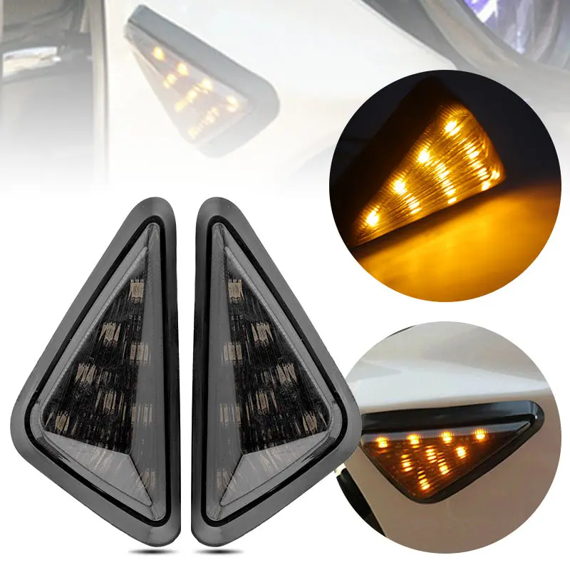 

Motorcycle LED Turn Signals Light Smoke Triangle Flush Mount LED Turn Signals For ZX6R 1998-2006 ZX7R 1996-2003 ZX9R 1998-2003