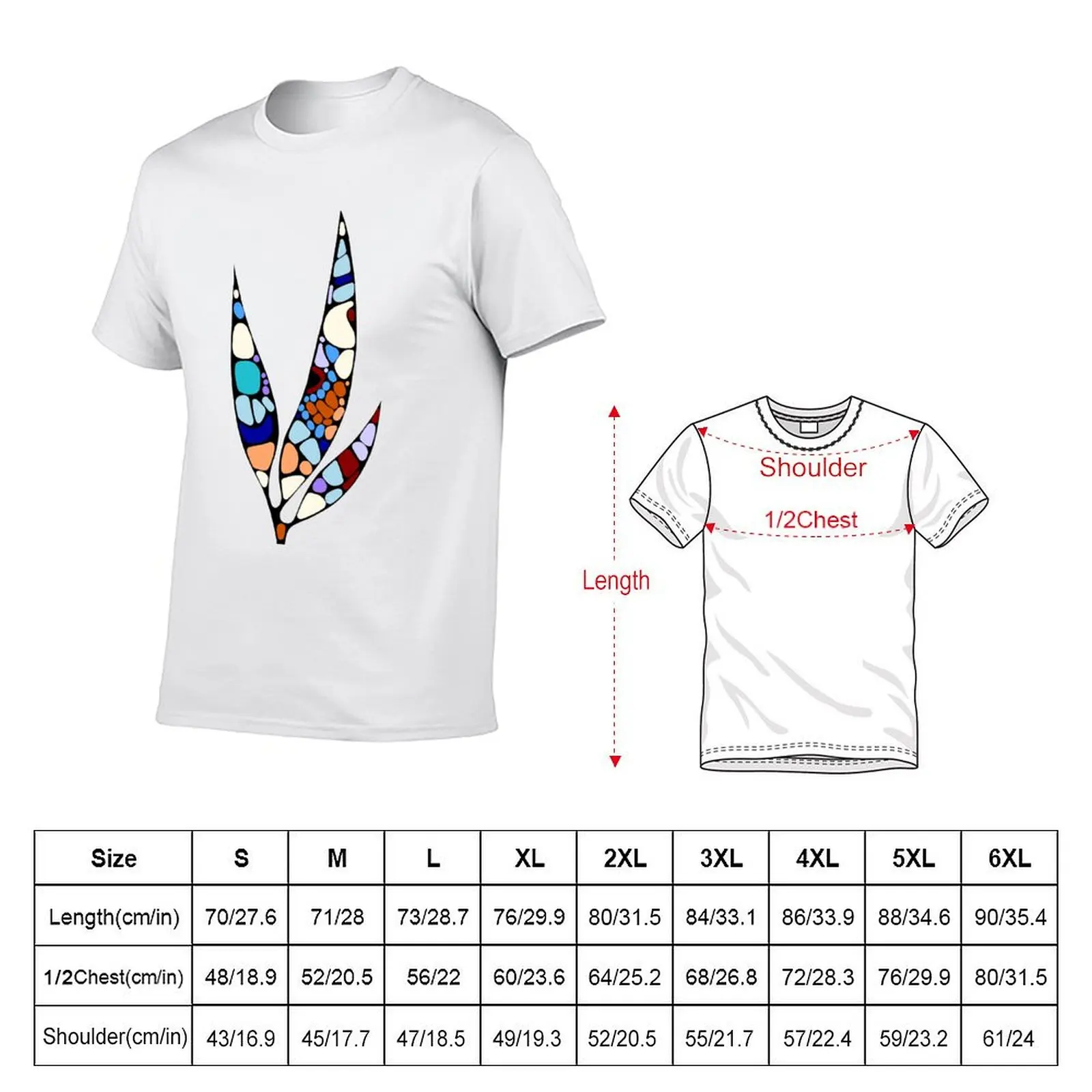 Brightly colored designer leaves to brighten any mood T-Shirt Comfortable Basic Crew Neck Tee
