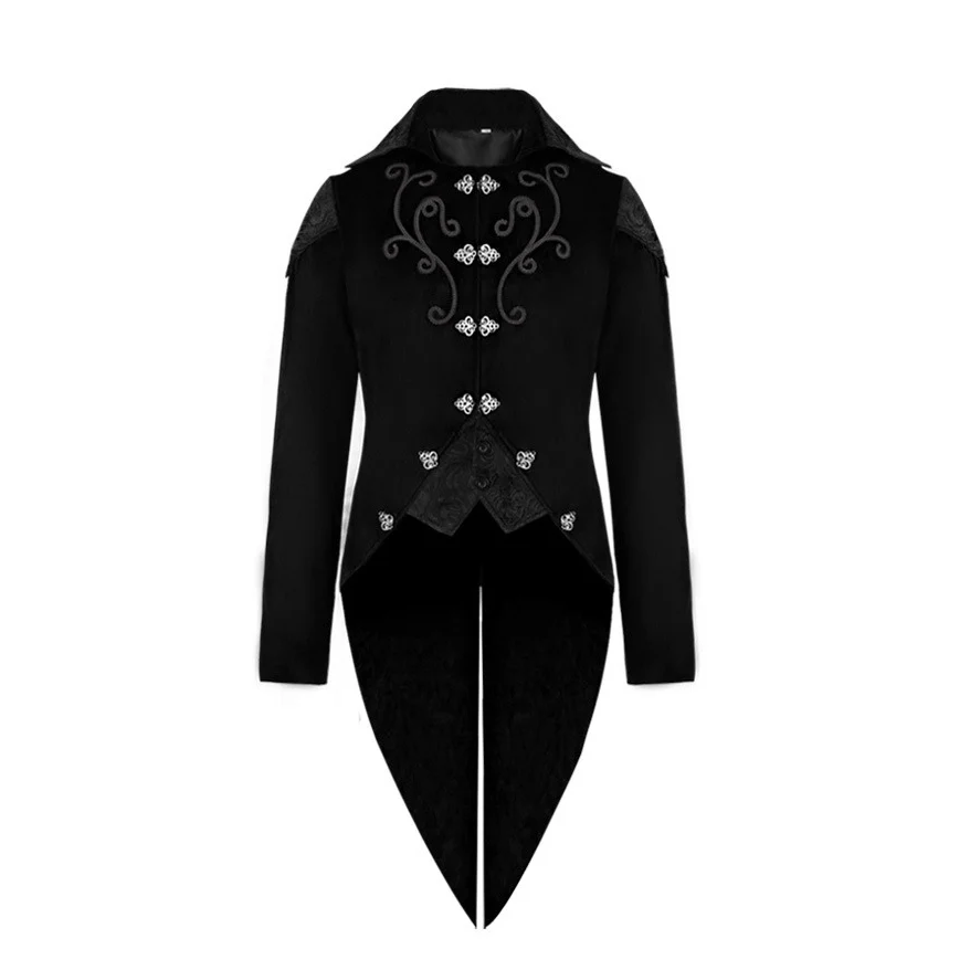 

Средневековый двор Хэллоуин вышитый кружевной смокинг Dr сценическое представление косплей фотография костюм длинный свеч миди доктор