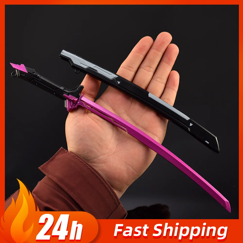 30 cm Valorant Game Perifere EX.O Rand Samurai Zwaard Katana Melee Wapen Modale Cosplay Prop Alle Metalen Model Kratten Jongens geschenken