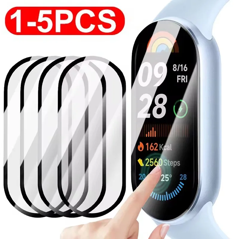 

9D Curved Soft Glass Protective Film For Xiaomi Band 8 7 Pro Protective Film For Mi Band 4 5 6 7 8 Smartband Screen Protector