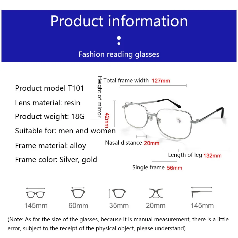 Men Women Metal Iron Legs Square Frame Reading Glasses Fashion Resin Lens Optical Hyperopia Presbyopia Eyeglasses Diopter+1 to+4