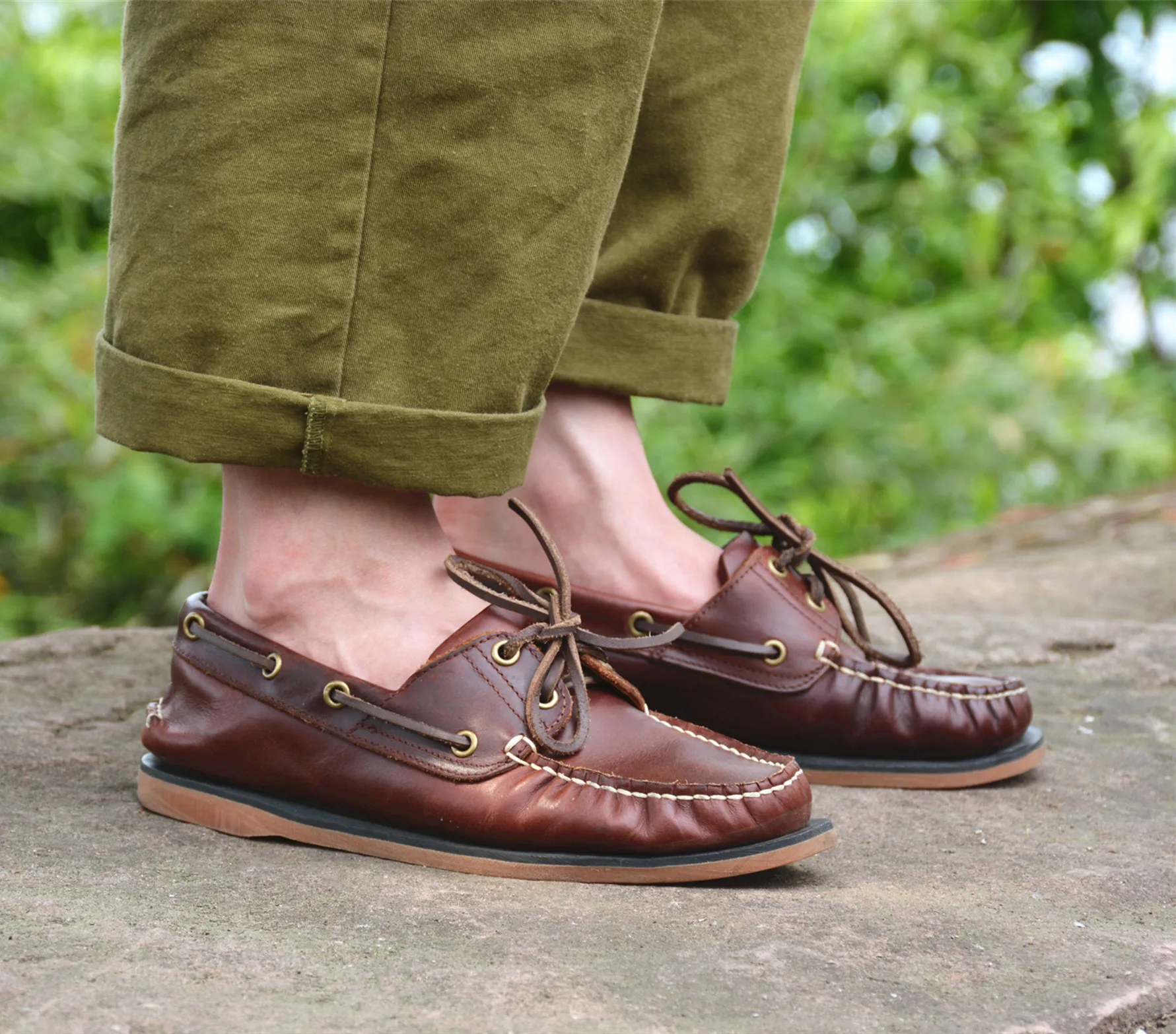 

Handmade Men's Classic Sewing Goodyear-Low-top Sailing Shoes Men's Cowhide Casual Genuine Leather Shoes Original