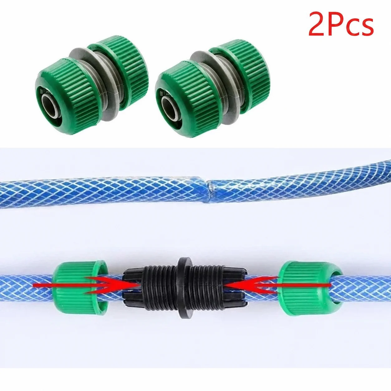 2 Pcs Flexible hose connectors, quick connect water pipe fittings, water pipe extension connectors, garden drip irrigation
