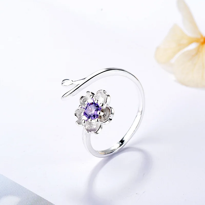New Fashion Silver Color Green Flower Leaf Rose Daisy Enamel Open Finger Rings For Women Girl Jewelry Gift Dropship Wholesale