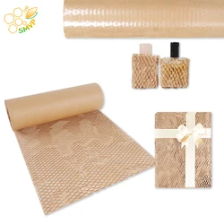 Rollo de envoltura de amortiguación de panal de abeja, papel de panal reciclable, mejora la eficiencia del embalaje, papel de amortiguación para envío en movimiento, 10m