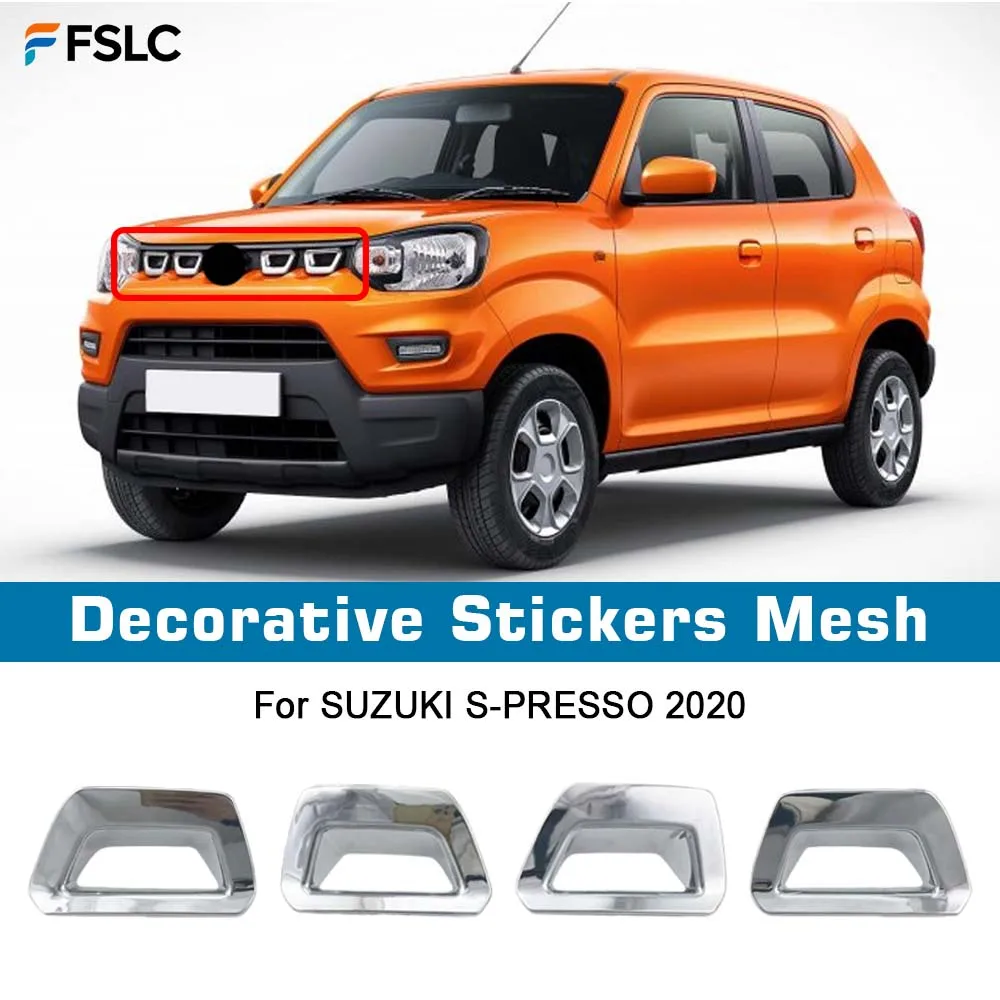 

⭐ Оригинальный ⭐ Декоративные наклейки для автомобиля, сетка S-типа для SUZUKI S-PRESSO 2020, хромированная серебристая, специально для центральной сетчатой рамки