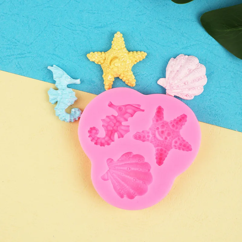 Ocean Series Liquid Silicone Mold Baking Cake Decoration Epoxy Mould 15-337